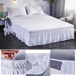 Эластичная плиссированная Однотонная юбка для кровати, модная домашняя белая одежда для дома, отеля и т. д. эластичная, 40 см для спальни