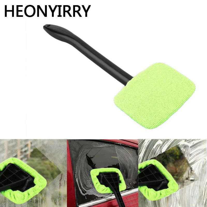 

1pc Microfiber Auto Window Cleaner Handle Car Wash Brush Car Window Windshield Wiper Cleaner Cloth Clean Tools Cleaning Brushes
