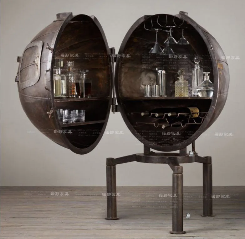 American Country Wrought Iron Bar Creative Modern Minimalist American Country Wrought Iron Bar Creative Modern Minimalist Fashion European Wine Cabinet Bookcase Spherical In Catches From Home