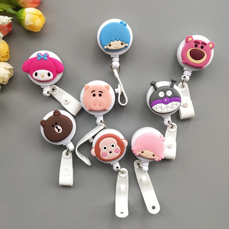 

New Kawaii High Quality Retractable Badge Reel Cartoon Nurse Badge Reel Holder Pull ID Card Badge Holder Lovely Kids Reels K046