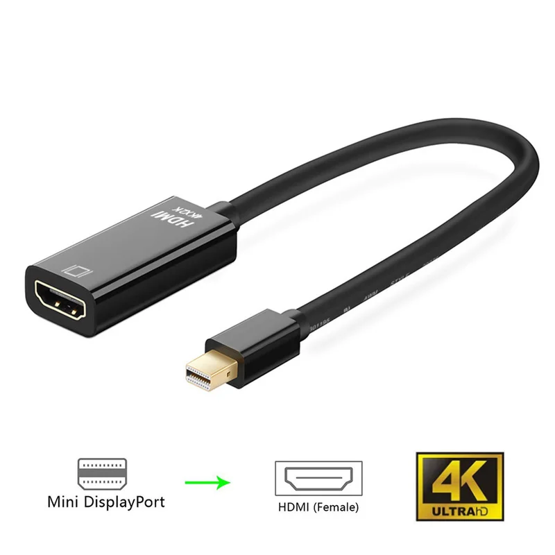 4K*2K Mini DisplayPort DP Thunderbolt to HDMI Female Converter Adapter Cable
