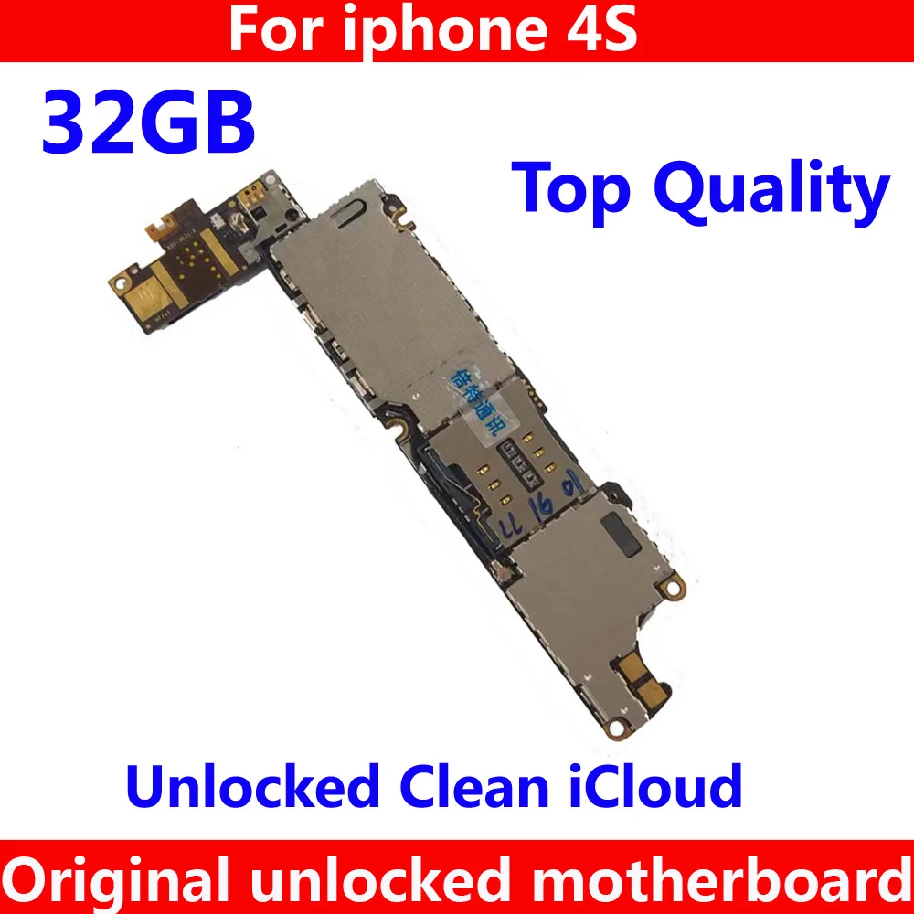 

32GB Clean iCloud mainboard with chips Original IOS system Logic board for iphone 4S 32g Original unlocked mainboard top quality