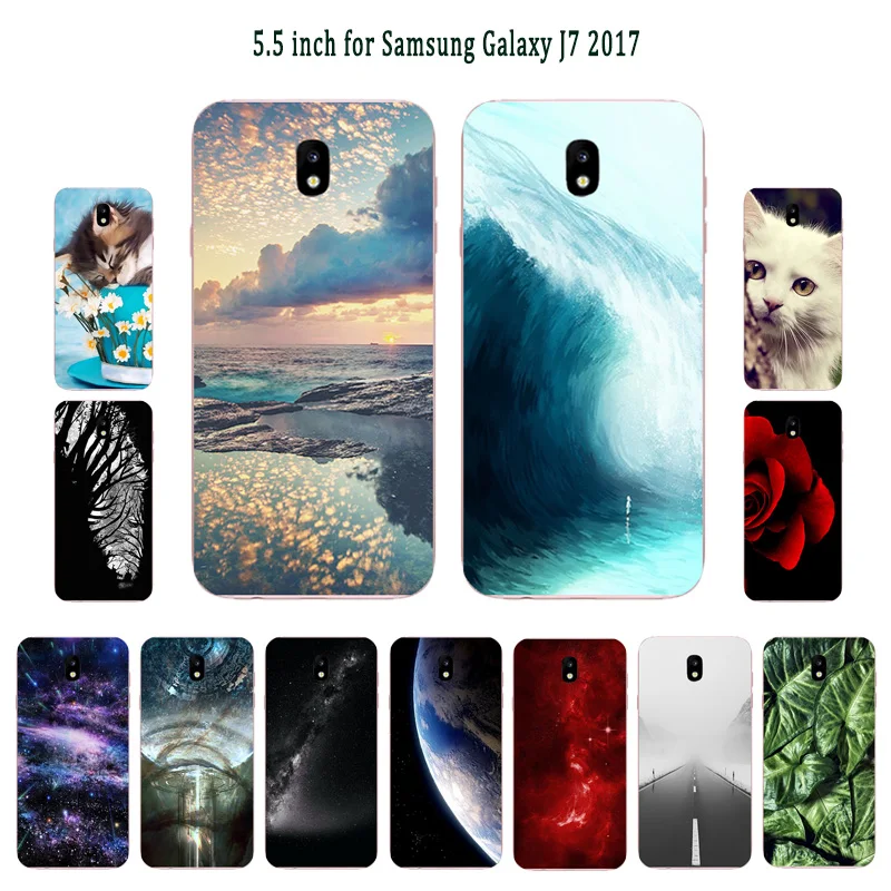 Чехол для Samsung Galaxy J7 2017 мягкий силиконовый чехол из ТПУ задняя крышка телефона с
