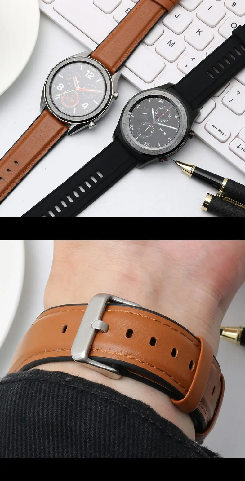 Huawei Watch GT 2 ремешок для samsung galaxy watch 46 мм S3 Frontier ремешок 22 мм Amazfit GTR 47 мм/stratos/pace кожаный браслет