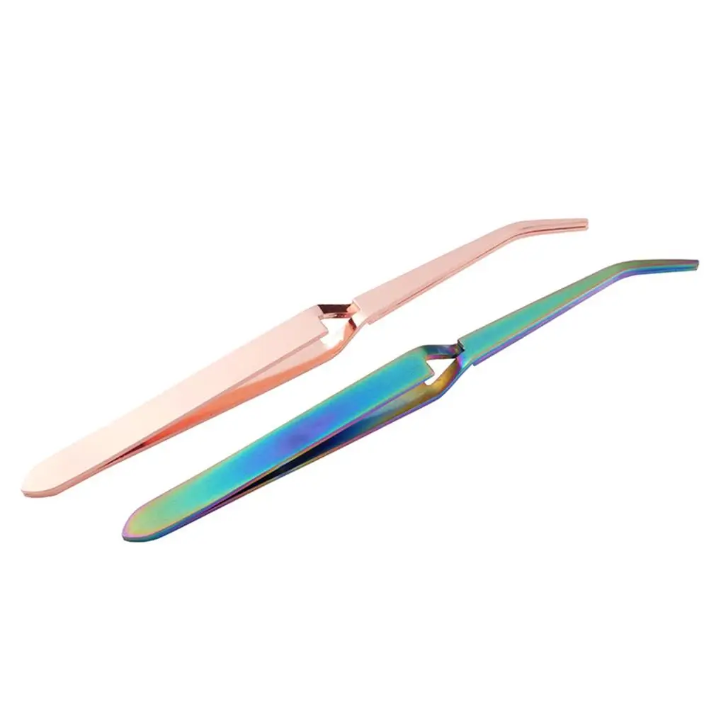 Cross Lock Stainless Steel Reverse Action Curved Straight Tweezer Acrylic Nail Shaping Tweezers Maintenance Hand Tools | Красота и