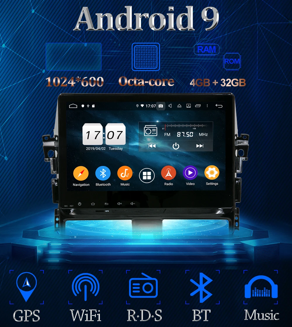 Perfect Owtosin Car Radio Multimedia Video Player Navigation GPS Android 9.0 For Toyota VIOS 2013-2017 YARIS(XP150) 2013-2015 Car 1