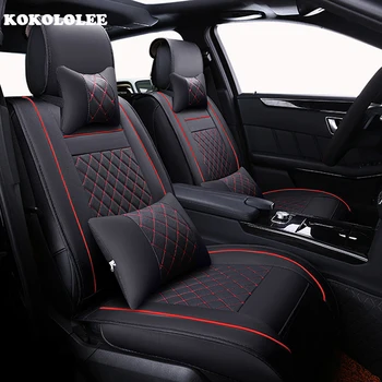 

KOKOLOLEE Luxury Leather Car Seat Covers Universal Cayenne Black Car Seat Covers Cushion Interior Accessories For Volkswagen vw