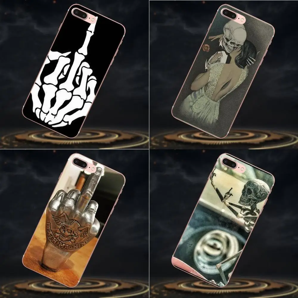 

Middle Finger Skeleton Skull Soft Capa Coque For Huawei Mate 7 8 9 10 20 P8 P9 P10 P20 P30 Lite Plus Pro 2017