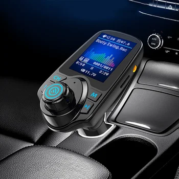 

Bluetooth T11D QC3.0 Car Handsfree 360 degree rotation Car Kit FM Transmitter Music Player USB Charger Car Accessories