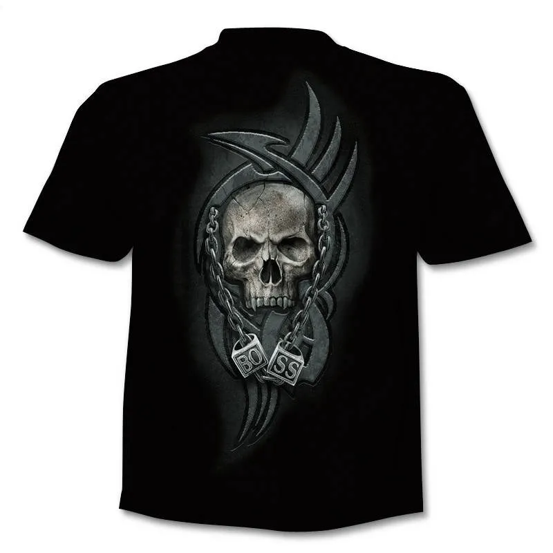 3D Skull TShirt Men’s 2019 Fashion Brand Men’s Punisher Ghost Tshirt 3D Print Fashion Hip Hop