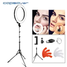 Capsaver RL-18 светодиодный кольцевой светильник 18 дюймов лампа для макияжа со штативом зеркалом высокий CRI светодиодный 5500K камера фото Youtuber студия видео Лампа