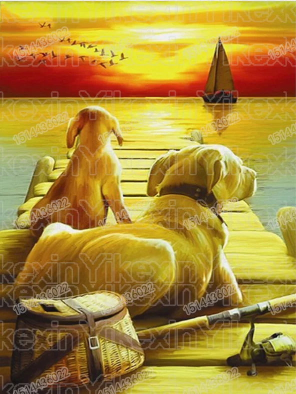 

5D Diamond painting dogs diamond embroidery animal cross stitch set full circular resin diamond mosaic home decoration