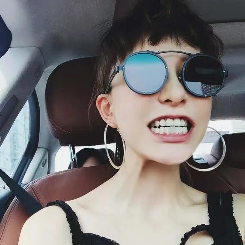 SHAUNA Popular Women Round Sunglasses Brand Designer Vintage Men Matte Frame Sun Glasses UV400