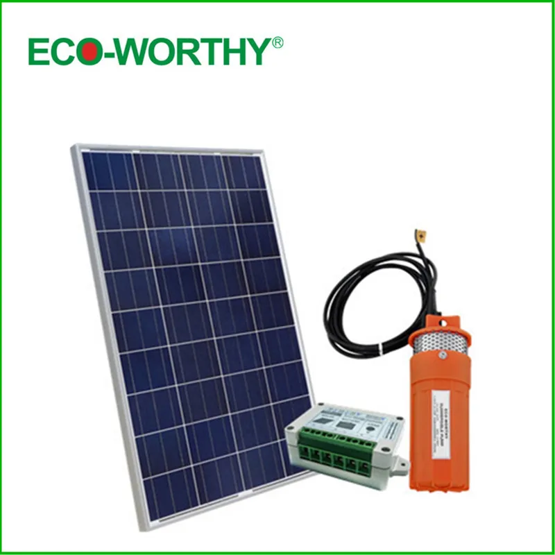 100W 18V Solar Panel with 12V Deep Well Subersible Pump for Wishing Farm Ranch