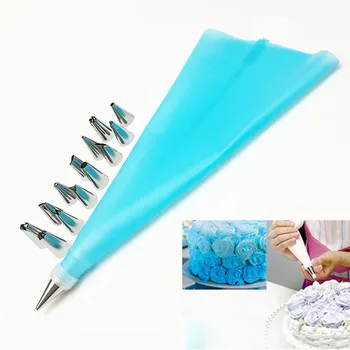 

16pcs s ilicone Icing Piping Cream Pastry Bag Stainless Steel Nozzle Tips Coupler Cake d ecorating Tool