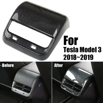 

Carbon Fiber Style Car Interior Rear Air Vent Outlet Cover Trim for Tesla Model 3 2018 2019 Interior Mouldings