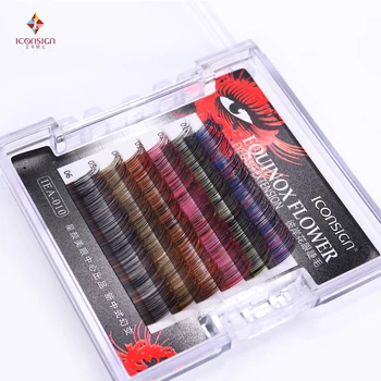 

Super Soft 0.07mm Eyelash Extension Colorful eye lashes Popular in Party Christmas Show Beauty Calia Make up tools