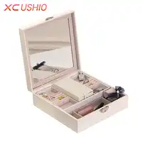 Large Capacity PU Leather Jewelry Organizer Box Detachable Travel Jewellery Display Box Cosmetic Necklace Bracelet Container