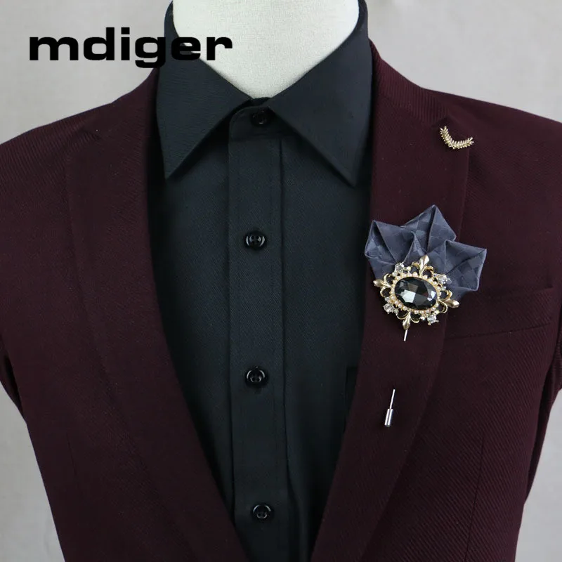 Mdiger Brooch for Men Women Boutonniere Suit Flower Brooch Banquet