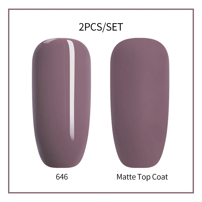 UR SUGAR 2 шт./лот Matte Top Coat гель лак для ногтей Набор DIY матовый эффект полу постоянный замочить от УФ-светодио дный ногтей гель Лаки Наборы - Цвет: 2pcs set 646