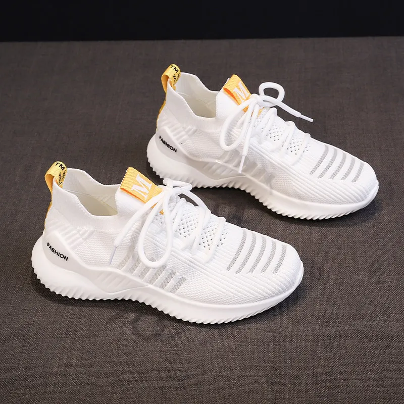 

Smile Circle Women knit Sneakers 2019 Spring Flat Platform shoes Women Thick bottom Lightweight Lace-up casual Ladies sneaker