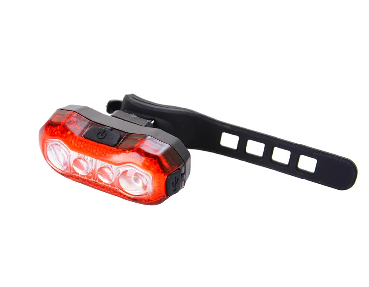 Flash Deal USB Rechargeable Bike Light Safety Mountain Warning Tail Rear Light 4LED Red Super Bright Bicycle Accessories Cycling Flashlight 3