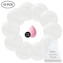 Для снятия макияжа колодки 4/8/10 шт. Моющиеся Многоразовые очищающий хлопок и микрофибра средство для снятия макияжа с лица и уход за кожей лица с мешок для стирки