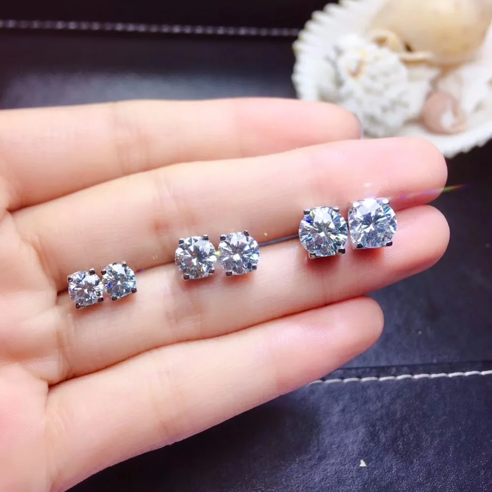 Moissanite популярный стиль рекомендации, леди уха гвозди, 925 пробы серебро, высокая твердость, алмазные заменители