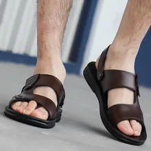 Мужская повседневная обувь; Летние кожаные пляжные удобные дизайнерские мужские дышащие сланцы; June3