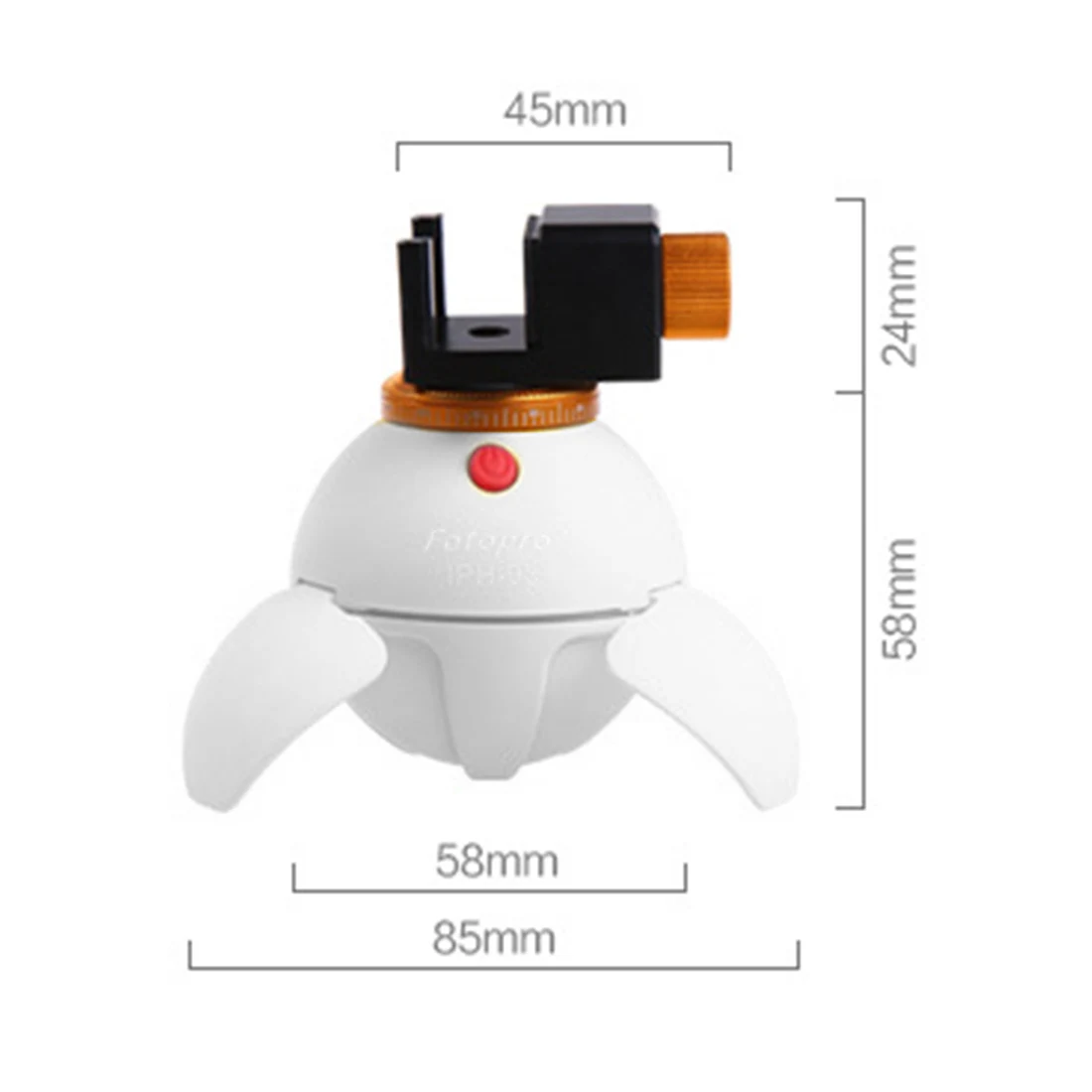 Fotopro IPH-03 Mini Bluetooth Remote Electric Panorama Head 360 Rotation Tripod Head for GoPro Action Camera Selfie Stick