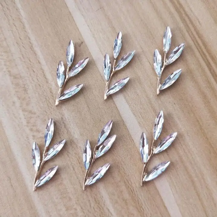 

10pcs/lot Leaf rhinestone alloy embellishments decoration accessories diy craft suppliers