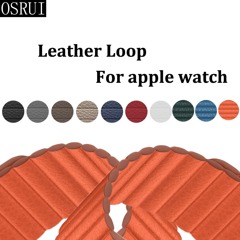 Leather Loop Strap for Apple Watch Band 44mm 40mm correa iwatch 42mm 38mm 4 3 2 wristband magnetic bracelet watch accessories