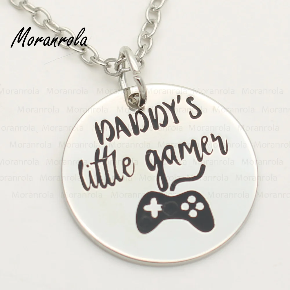 New arried &quotDaddy's Little Gamer &quotCopper silver necklace &ampKeychain charm Inspirational Jewelry Father's Day gift for daddy |