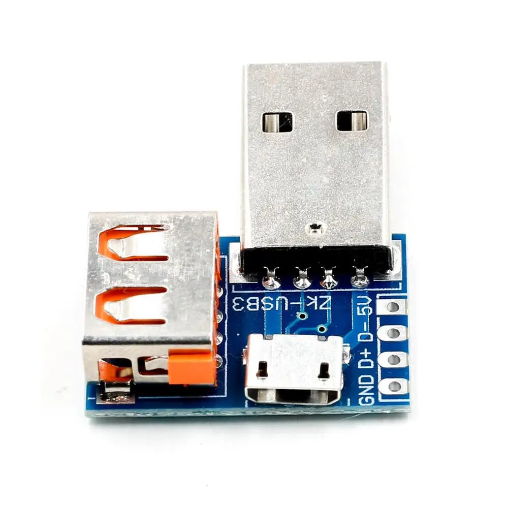 Стандартный Переходник USB Мама папа Micro на 4P плата адаптера терминала 2 54