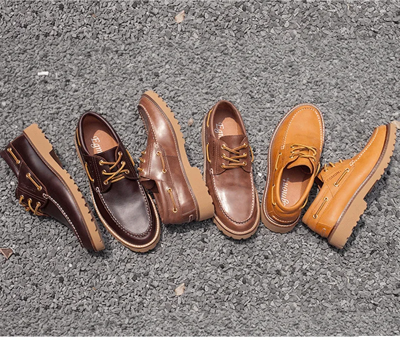 Сезон весна-лето; EG-82; цвет желтый, коричневый; Pantshoes; винтажная мужская повседневная обувь; лоферы из натуральной кожи ручной работы; удобная дышащая обувь