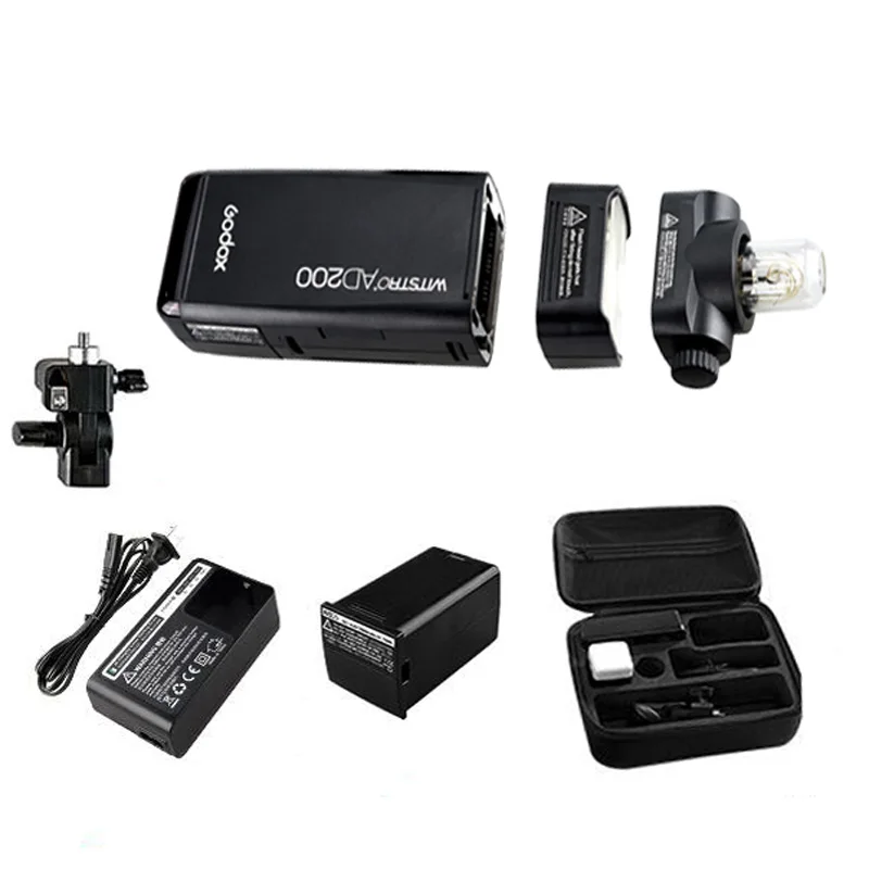 Godox AD200 200Ws 2,4G ttl карманная Вспышка Speedlite HSS стробоскоп двойной светильник+ батарея+ Рефлектор цветной фильтр тубус диффузор