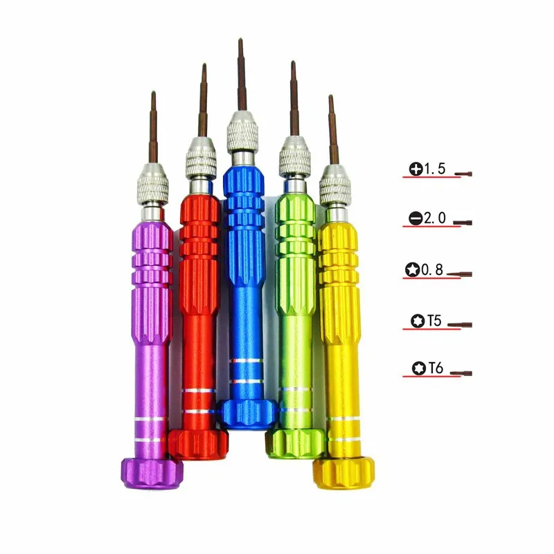 

New 5 in 1 Screwdrivers Repair Hand Tools For iphone Xiaomi Sumaung Galaxy Colorful 1PCS