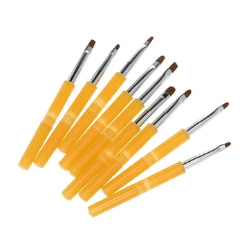 

9pcs Professional UV Gel Acrylic Nail Brushes Kit Builder Nail Art Design Painting Nail Carving Pen Set With Pen Cover Nail Tool
