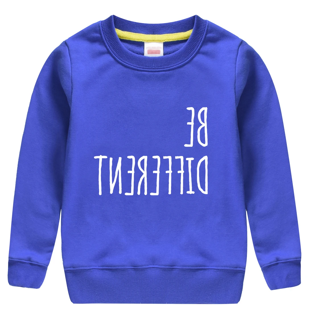 Be different/ г. Новая модная теплая хлопковая толстовка худи Топ для маленьких мальчиков и девочек, мягкий полувер, дизайн для детей от 4 до 13 лет, Детская футболка - Цвет: blue