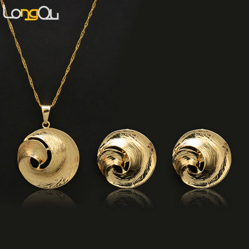 

Oversize Geometric Circle Round Hoop Earrings pendant for Women Metallic stainless steel Twist Earring African jewelry set