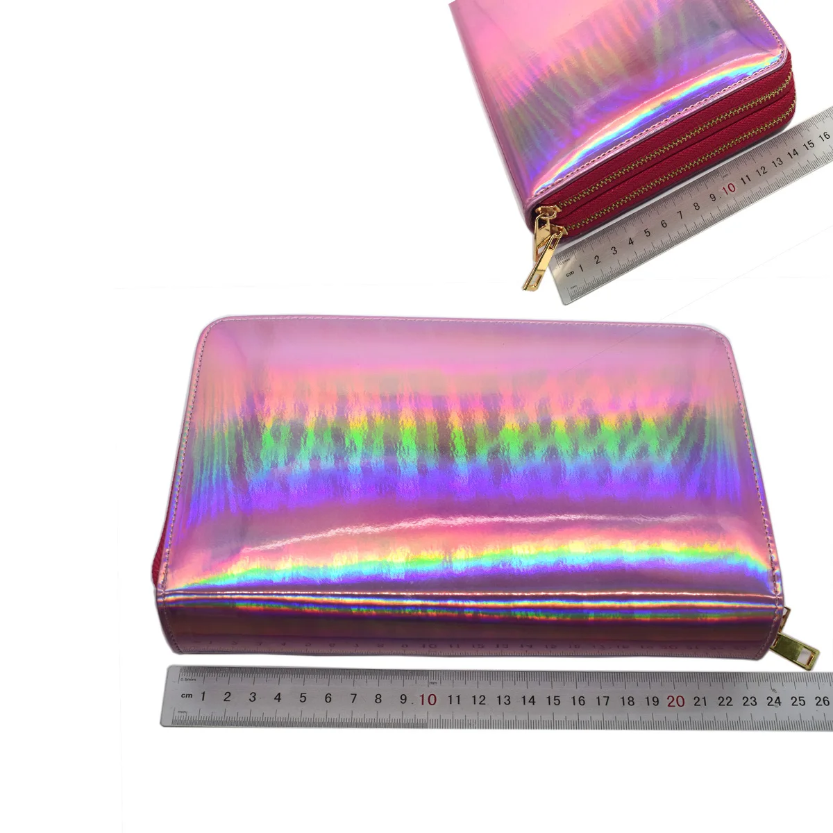 96 Slots Nail Stamping Plate Holder Case Rainbow Laser Style Rectangular Manicure Nail Art Plate Organizer with Double Zippers 6