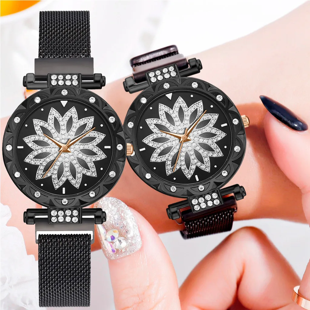 

Women Watches Fashion Trend Multi-Petal Diamond Dial Alloy Strap Ladies Quartz Watchwristwatch reloj mujer relogio feminino Gift
