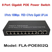 New 8Port POE Switch 10/100M 100m Distance 130W DC& 2Lan Gigabit Port IP Camera CCTV System NVR POE Power Supply Adapter POE 8CH