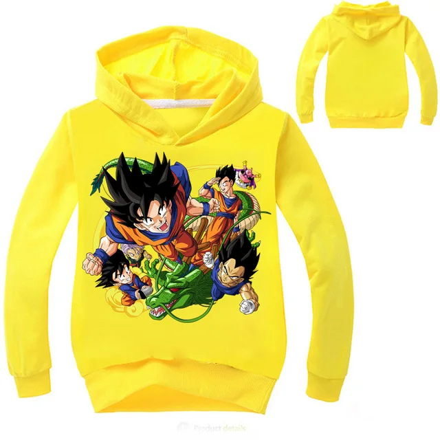 Dragon Ball/верхняя одежда с капюшоном для мальчиков и девочек; Лидер продаж; Goku Vegeta; одежда; футболки; Верхняя одежда с капюшоном для детей; одежда для подростков - Цвет: yellow