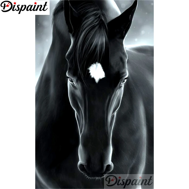 

Dispaint Diamond Painting Cross Stitch "Animal horse scenery" Full Crystal Diamond Embroidery Needlework Craft Home Decor A10808