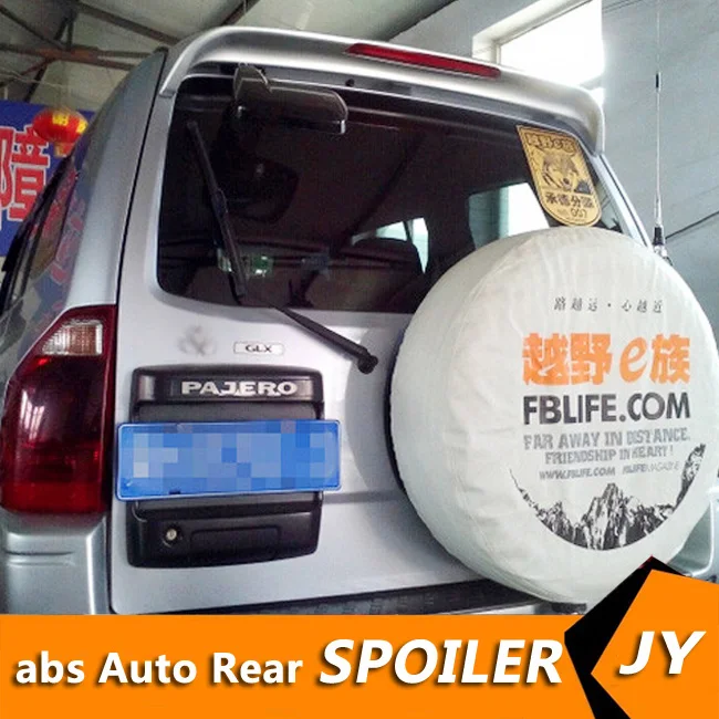 

For Mitsubishi PAJERO V73 Spoiler 2006-2012 V73 LINGT spoiler High Quality ABS Material Car Rear Wing Primer Color Rear Spoiler