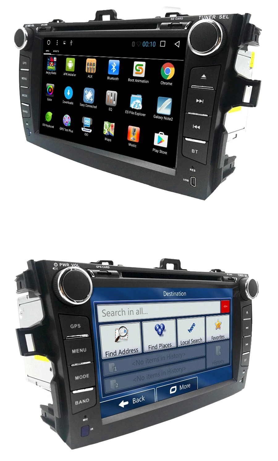 Clearance 2 din Android 7.1 car dvd player gps for Toyota Corolla 2007 2008 2009 2010 2011 in dash 2 din 1024*600 car radio gps video hea 1