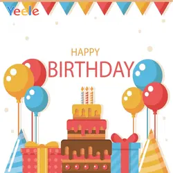 Yeele воздушный шар в виде торта разноцветные флаги подарок ребенку на день рождения фотографии Фоны индивидуальные фотографические фонов
