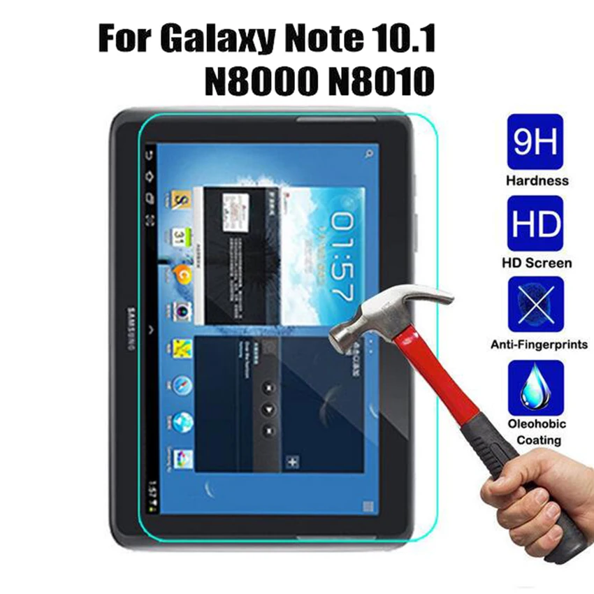 

Tempered Glass For Samsung Galaxy Note 10.1 N8000 N8010 Tablet Screen Protector Film Premium For Samsung Note 800 Glass Film