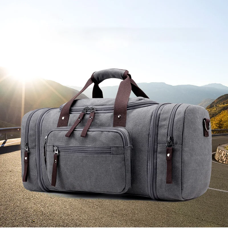 Bolsa de deporte de viaje para hombre de gran capacidad para llevar equipaje de mano, bolsas de lona de viaje, bolsas de viaje, bolsas de gimnasio de fin de semana grandes para hombres - 1